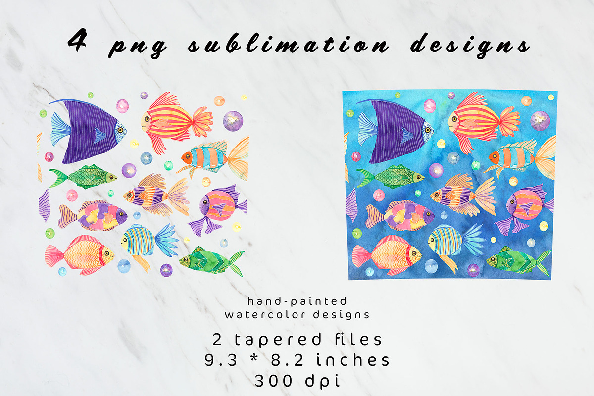 Watercolor fish tumbler wrap, an Object Graphic by AnastasiaWatercolor (Photo 4 of 4)