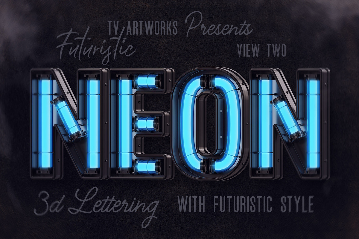 Futuristic Neon 3D Lettering, a Graphic by TVartworks (Photo 3 of 20)