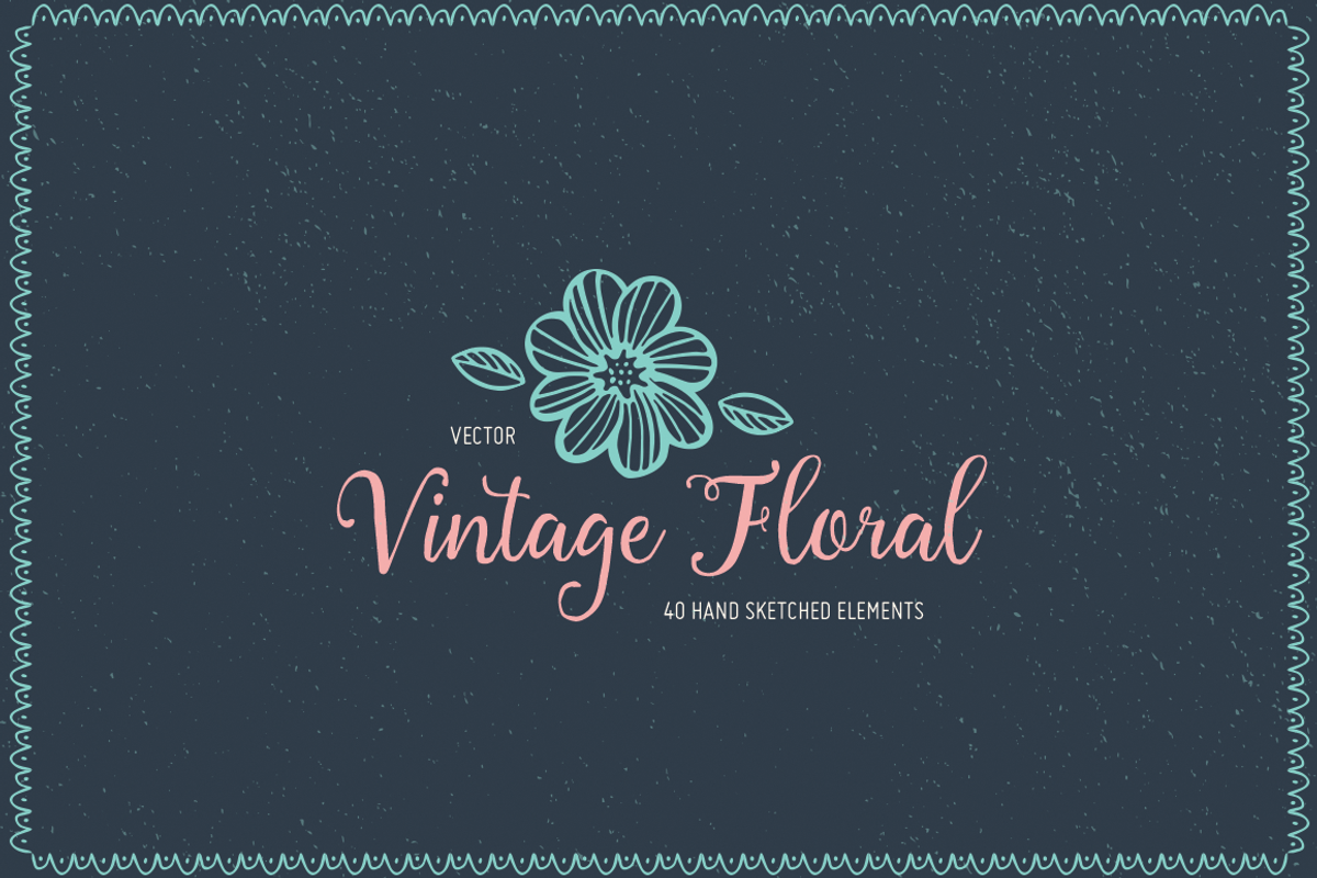 Vector Vintage Floral, a Decorative Illustration by By Kerri Ann (Photo 1 of 2)