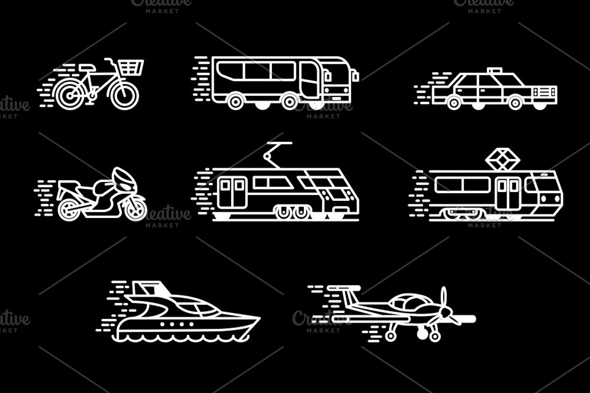 Passenger transport. Icons set, a Transportation Illustration by WINS Doodle shop (Photo 10 of 10)