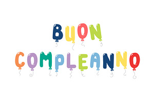 Happy Birthday Italian text letter, an Object Illustration by sceptical cactus