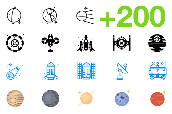 Smashicons 200 Space Icons