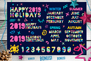 2019 New Year Christmas Blue Bundle, an Object Graphic by Iraida_Bearlala (Thumbnail 5 of 7)