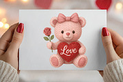 Crochet Yarn Valentine Teddy Bear Pn, an Illustration by DreamPrint404 (Thumbnail 8 of 8)