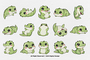 15 Bundle Watercolor Baby Crocodile, an Animal Illustration by Morspective (Thumbnail 8 of 8)