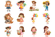 Cute Girl Children's Book PNG Bundle, a Person Illustration by Designking (Thumbnail 2 of 5)
