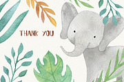 Cute Safari Watercolor Clipart, an Animal Illustration by LeMagiqueBoutique (Thumbnail 5 of 5)
