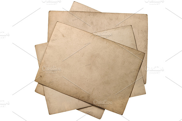 Old paper sheets isolated on white preview 2