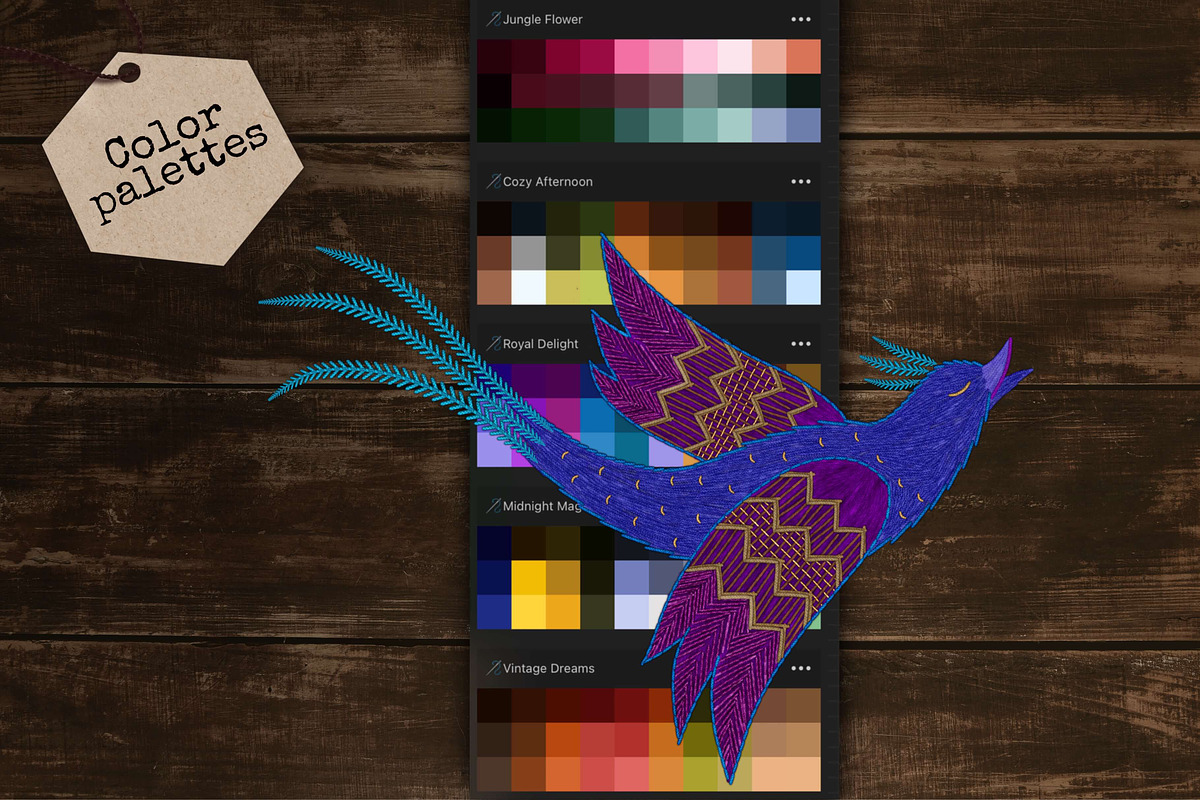 Embroidery Art Brushes For Procreate, a Brush Add-On by bokettori (Photo 39 of 42)