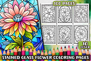 Stained Glass Flower Coloring Pages, an Object Graphic by protabsorkar11 (Thumbnail 1 of 4)