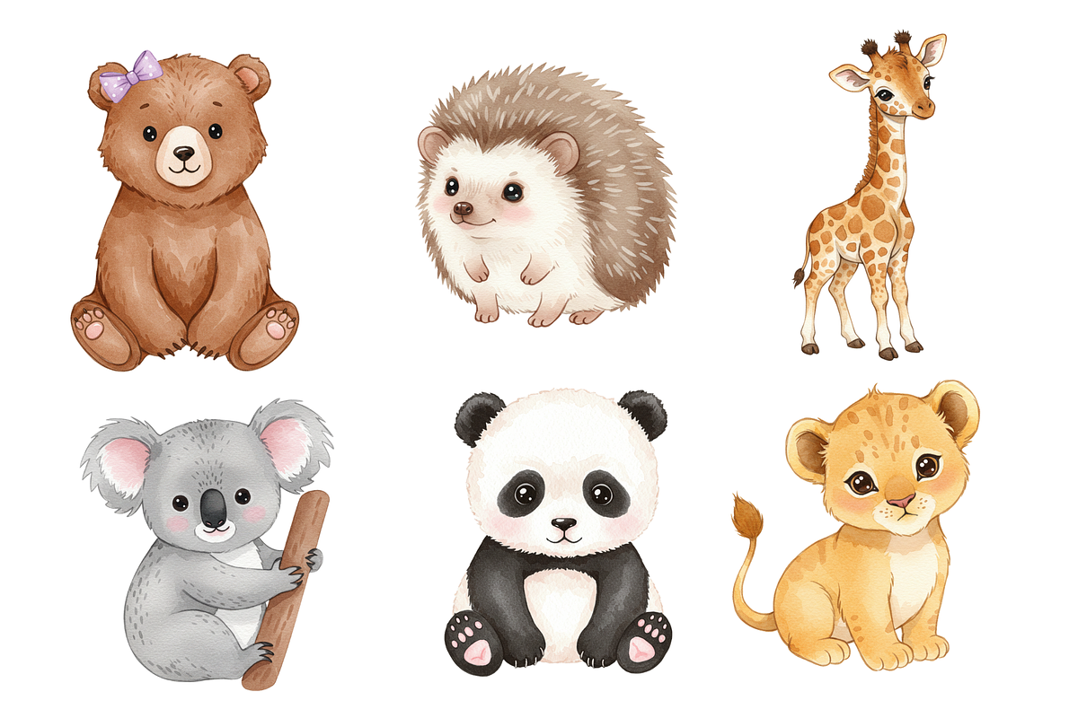cute baby animals clipart, an Animal Illustration by BerryPieArt (Photo 3 of 4)