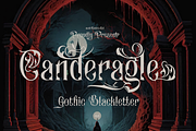 Canderagle Gothic Blackletter, a Blackletter Font by madeDeduk (Thumbnail 1 of 10)