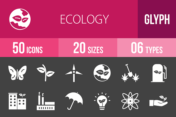 50 Ecology Glyph Inverted Icons preview 4