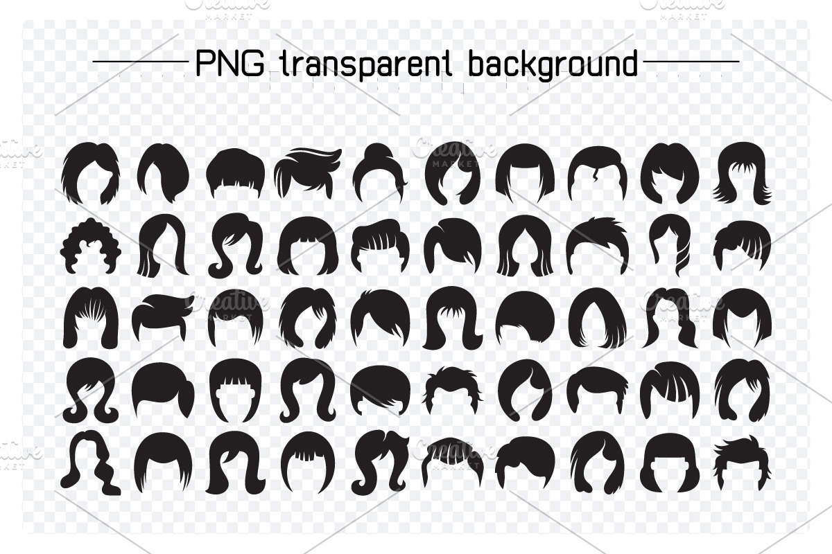 Hairstyle and Wig Illustrations Set, an Illustration by Designfour (Photo 2 of 7)