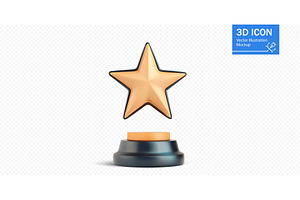 Golden star trophy displayed on a, an Object Illustration by ZinetroN