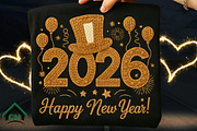 Faux Yarn Happy New Year 2026 PNG, an Illustration by Craft Nest (Thumbnail 5 of 7)