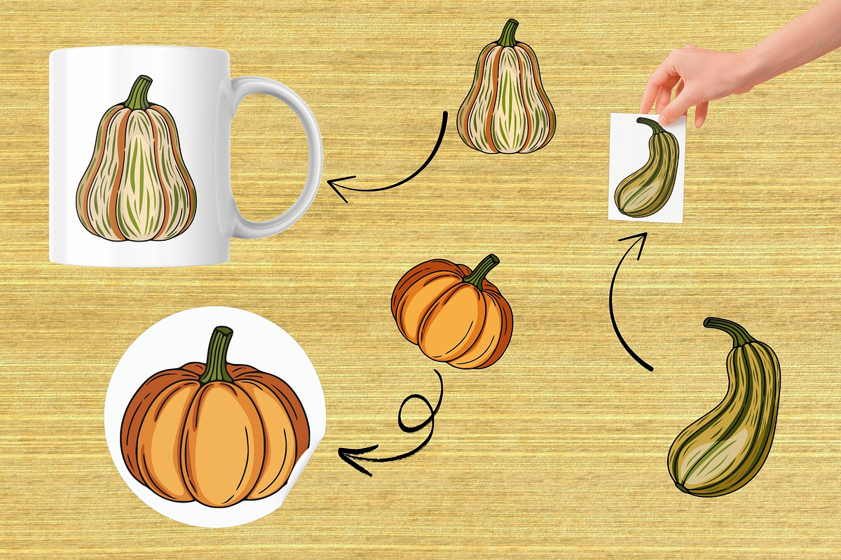 Autumn Harvest: Pumpkin & Squash, a Pattern Graphic by Elatedowl (Photo 7 of 13)