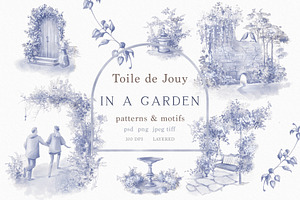 Toile De Jouy Seamless Pattern