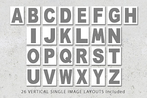 5x7 Alphabet Photo Template Pack