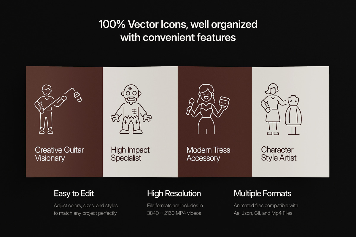 Animated Movie Icon Art Set, an Outline Icon by Prosymbols (Photo 2 of 3)