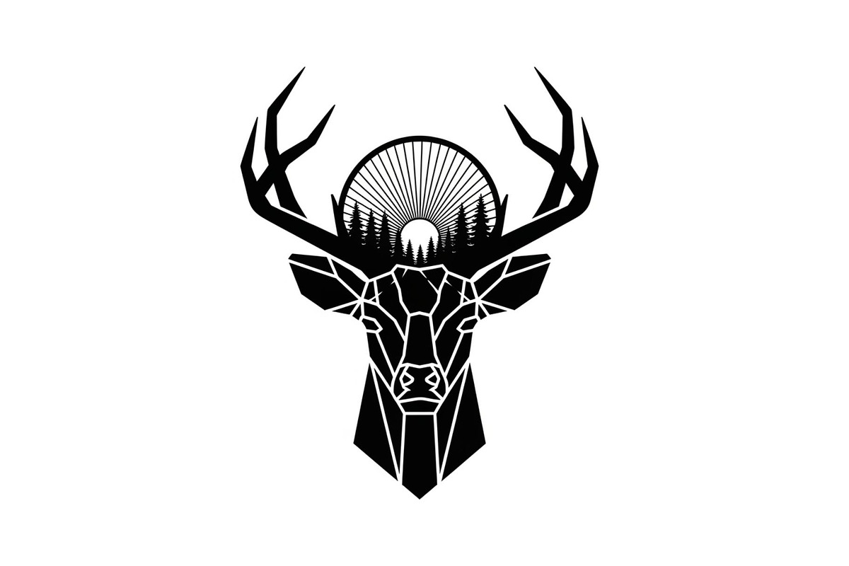 Artistic Geometric Deer Head Bundle, an Illustration by yasushie (Photo 19 of 31)