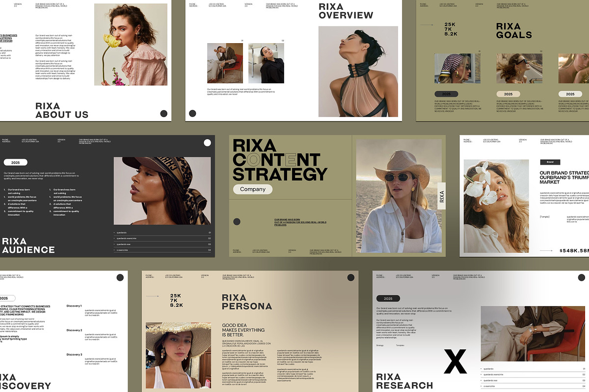 Rixa Content Strategy Template, a Presentation Template by Studio Artisan (Photo 2 of 5)
