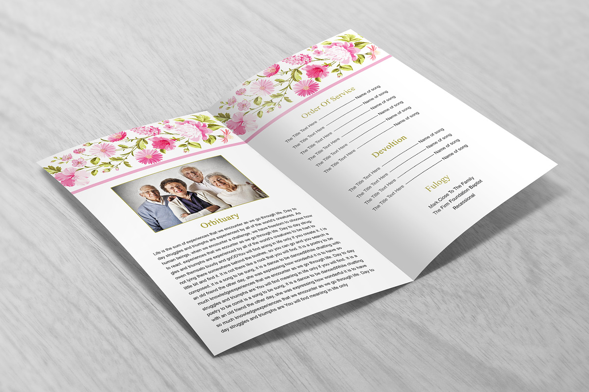 Funeral Program Template Flower, a Brochure Template by Madhabi Studio (Photo 4 of 5)