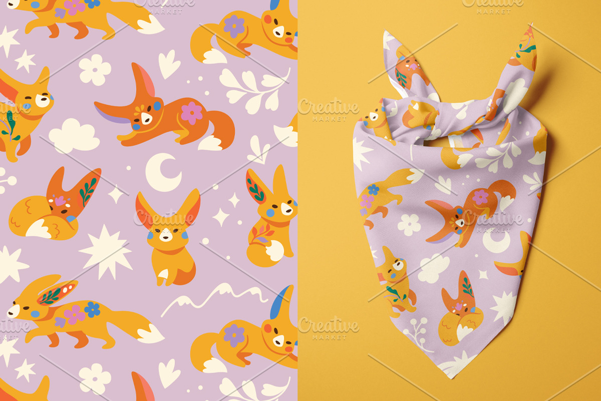 Fennec Foxes – Patterns & Stickers, a Pattern Graphic by PenguinHouse (Photo 6 of 8)