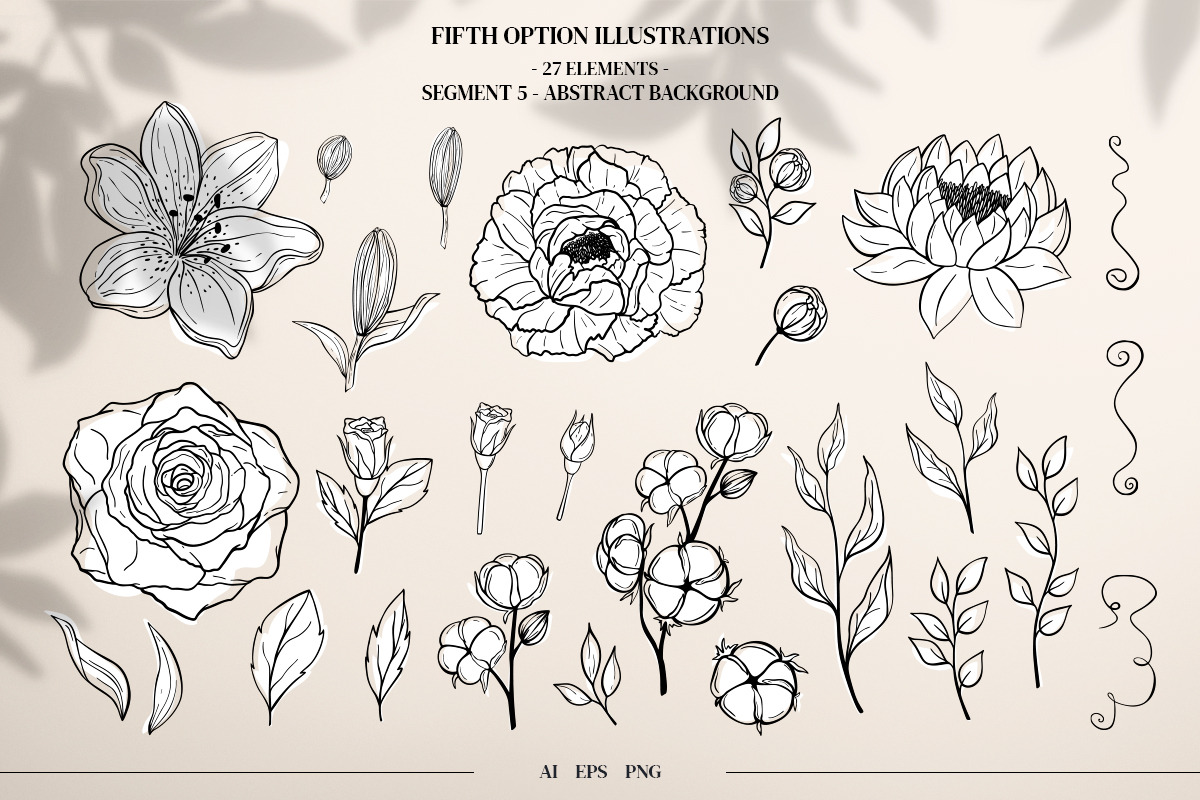 Floral Elements. Seamless Patterns., a Decorative Illustration by Diana Kovach (Photo 6 of 18)