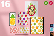Fruits Clipart and Patterns +SVG, a Graphic by Katrinelly (Thumbnail 2 of 9)