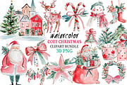 Cozy Christmas Watercolor Clipart, an Illustration by Craft Nest (Thumbnail 1 of 2)