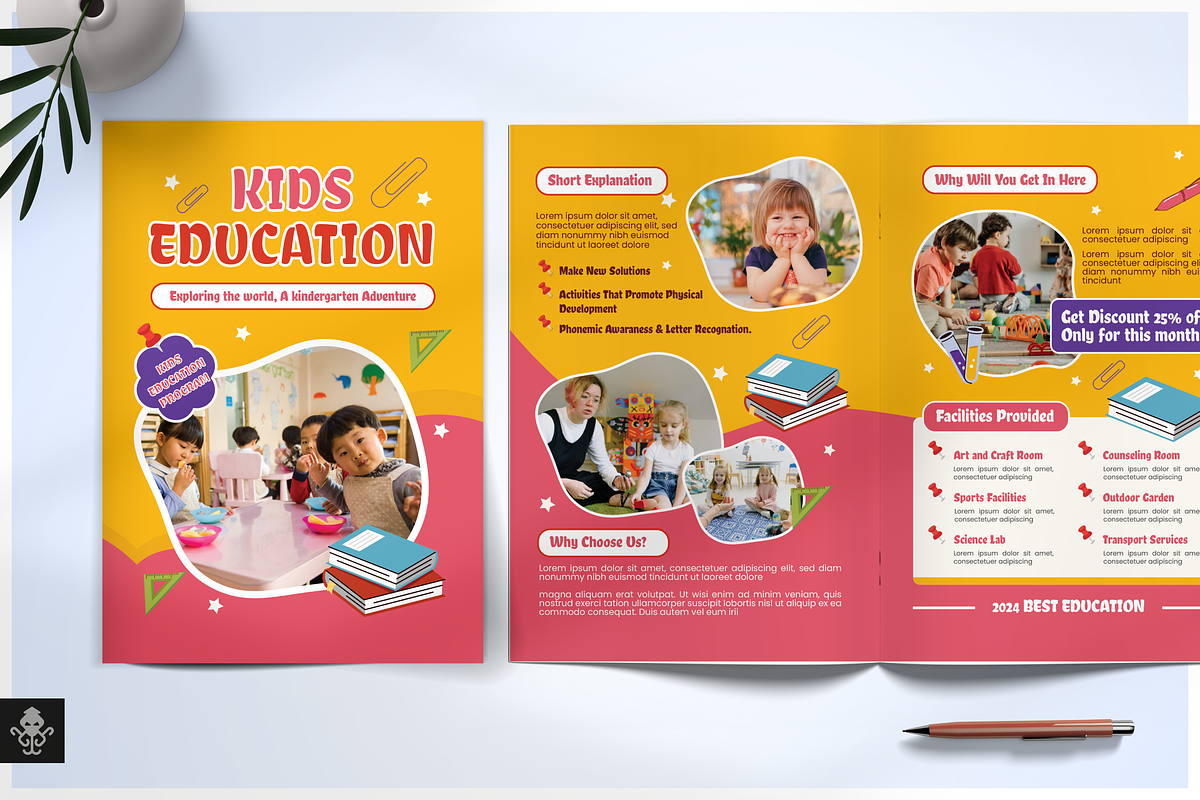 Kids Education Bifold Brochure, a Brochure Template by SquidPixey (Photo 1 of 6)