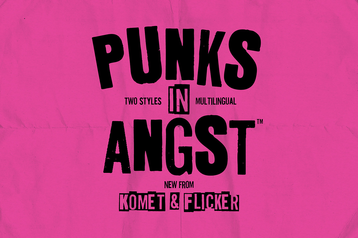 Punks in Angst - A Hardcore Font, a Sans Serif Font by Komet & Flicker (Photo 1 of 15)