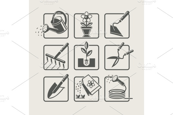 Garden Tools. Icons Set