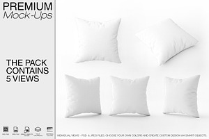 Square Throw Pillow Mockup