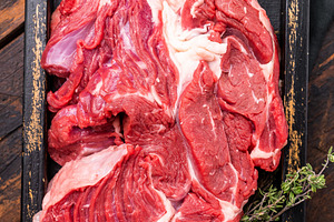 Tender raw beef neck meat, a versatile ingredient for delicious, a Food & Drink Photo by composter-box@mail.ru
