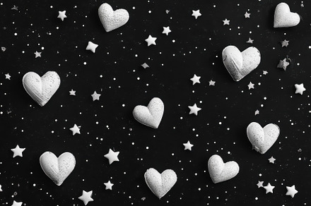 White stars and hearts scattered on, a Photo by Iftikhar Alam