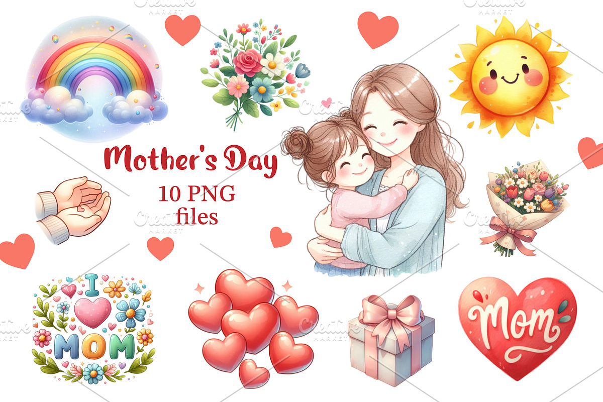 Mother’s Day PNG Clip Art set, an Object Graphic by LoLoArt (Photo 1 of 3)
