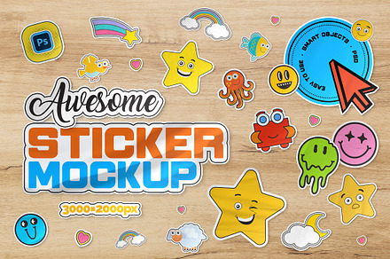 Sticker Mockup, a Product Mockup by Andrew Skoch Design