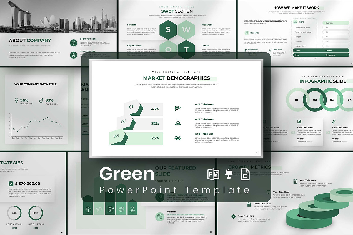 Green PowerPoint Template, a Presentation Template by Artemis-products (Photo 1 of 7)