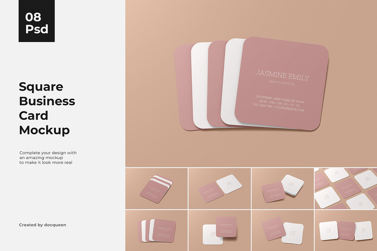 Square Business Card Mockup, a Books & Magazine Mockup by Mockup Supper (Photo 1 of 10)