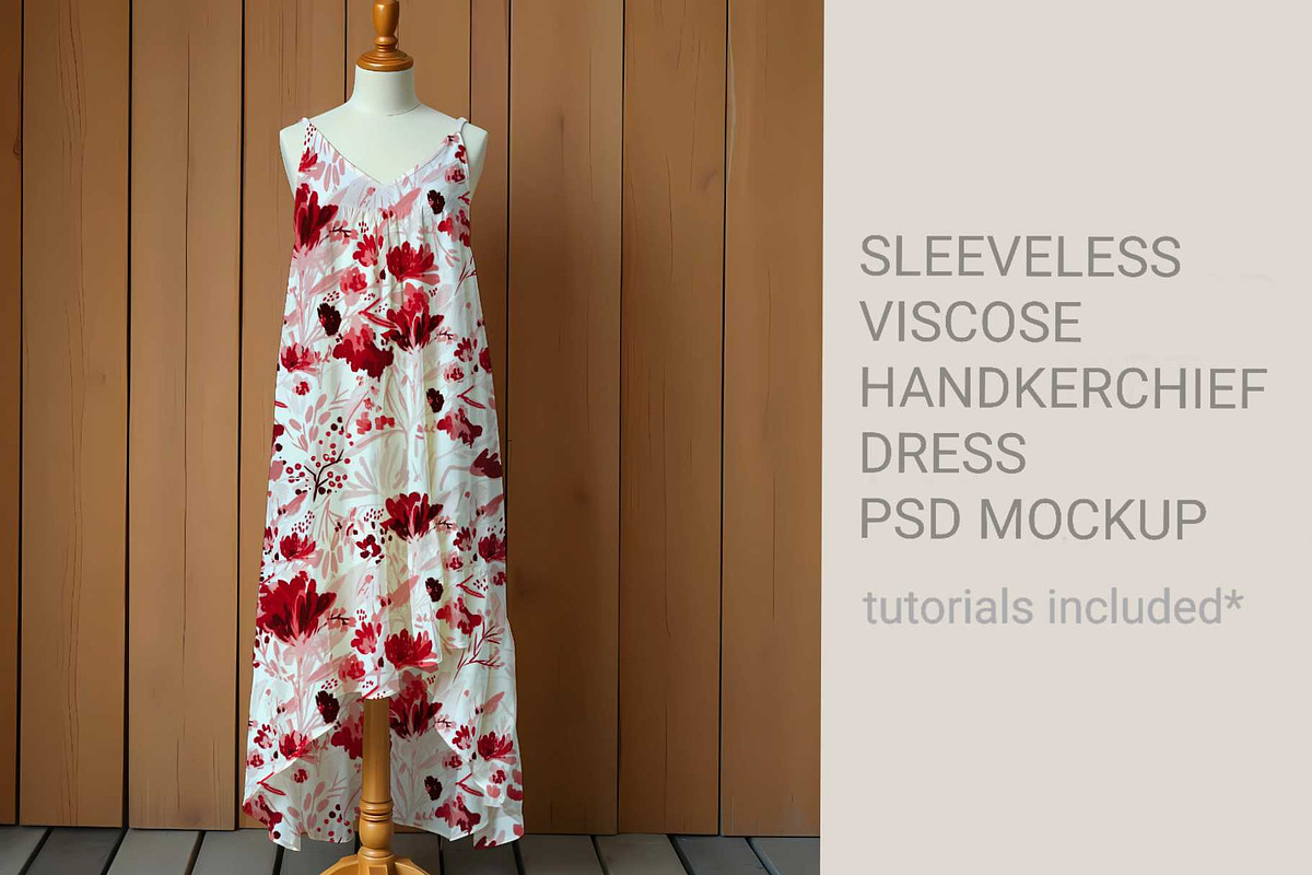 Handkerchief dress editable mockup, a Shirt Mockup by jenartstudio (Photo 2 of 3)