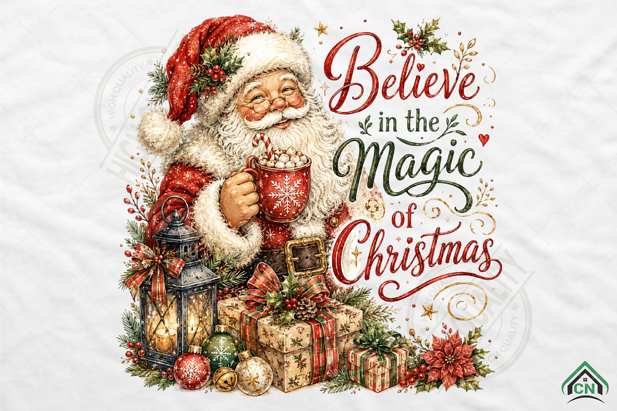Believe in the Magic of Christmas, a Seasonal Illustration by Craft Nest (Photo 1 of 6)