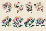 Watercolor Flowers | Hand-drawn, an Illustration by Tamara Sary (Thumbnail 3 of 6)