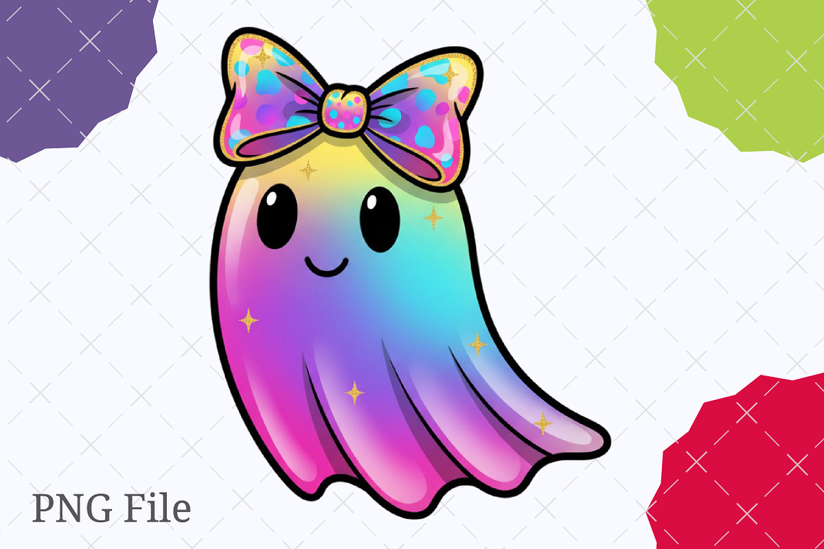 Coquette Halloween Iridescent Ghost, an Illustration by designcity5 (Photo 2 of 8)