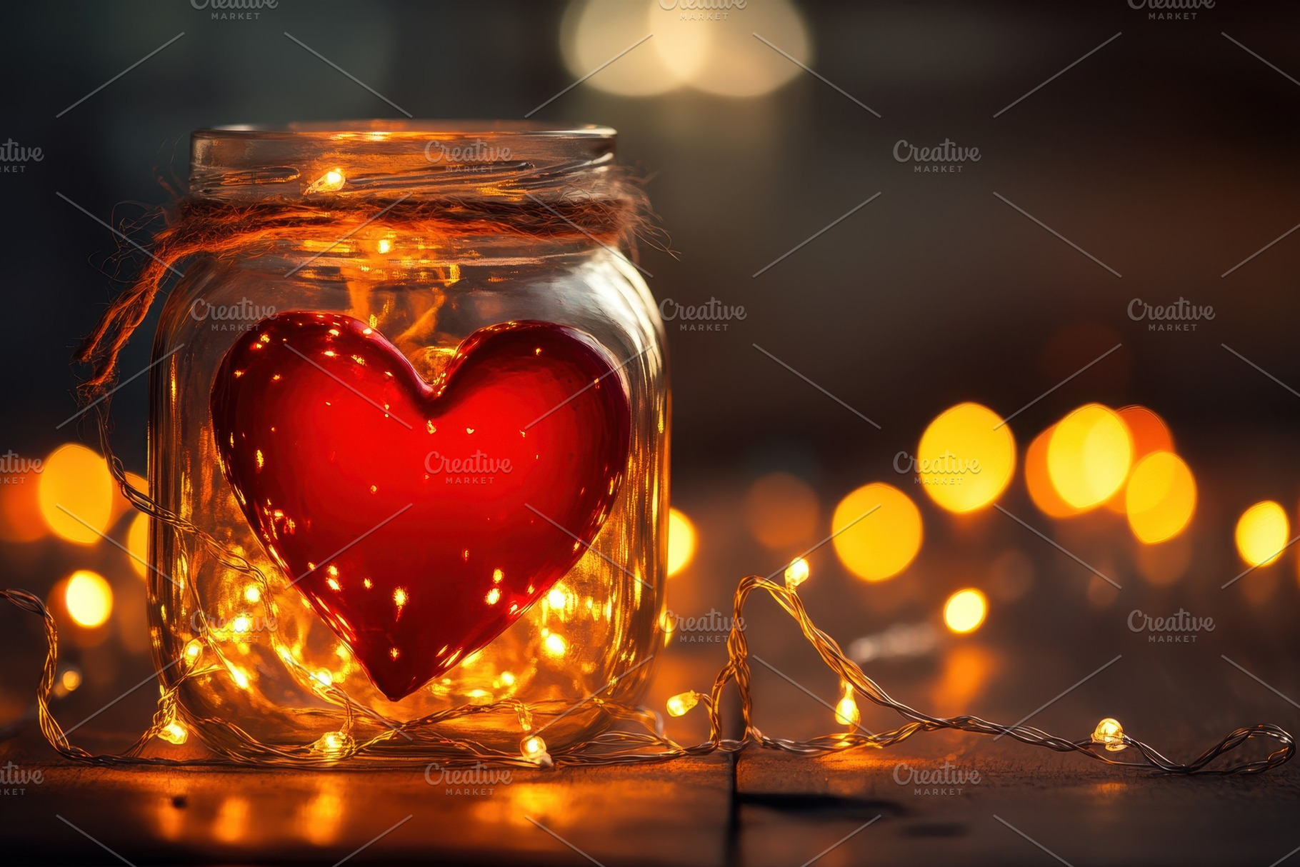 Red heart placed inside a glass, a Photo by Pavel_design
