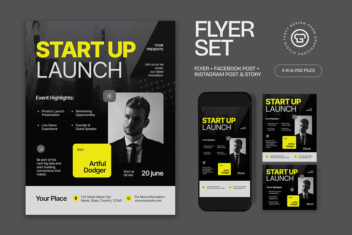 Startup Launch Flyer, a Flyer Template by graphicook (Photo 1 of 3)
