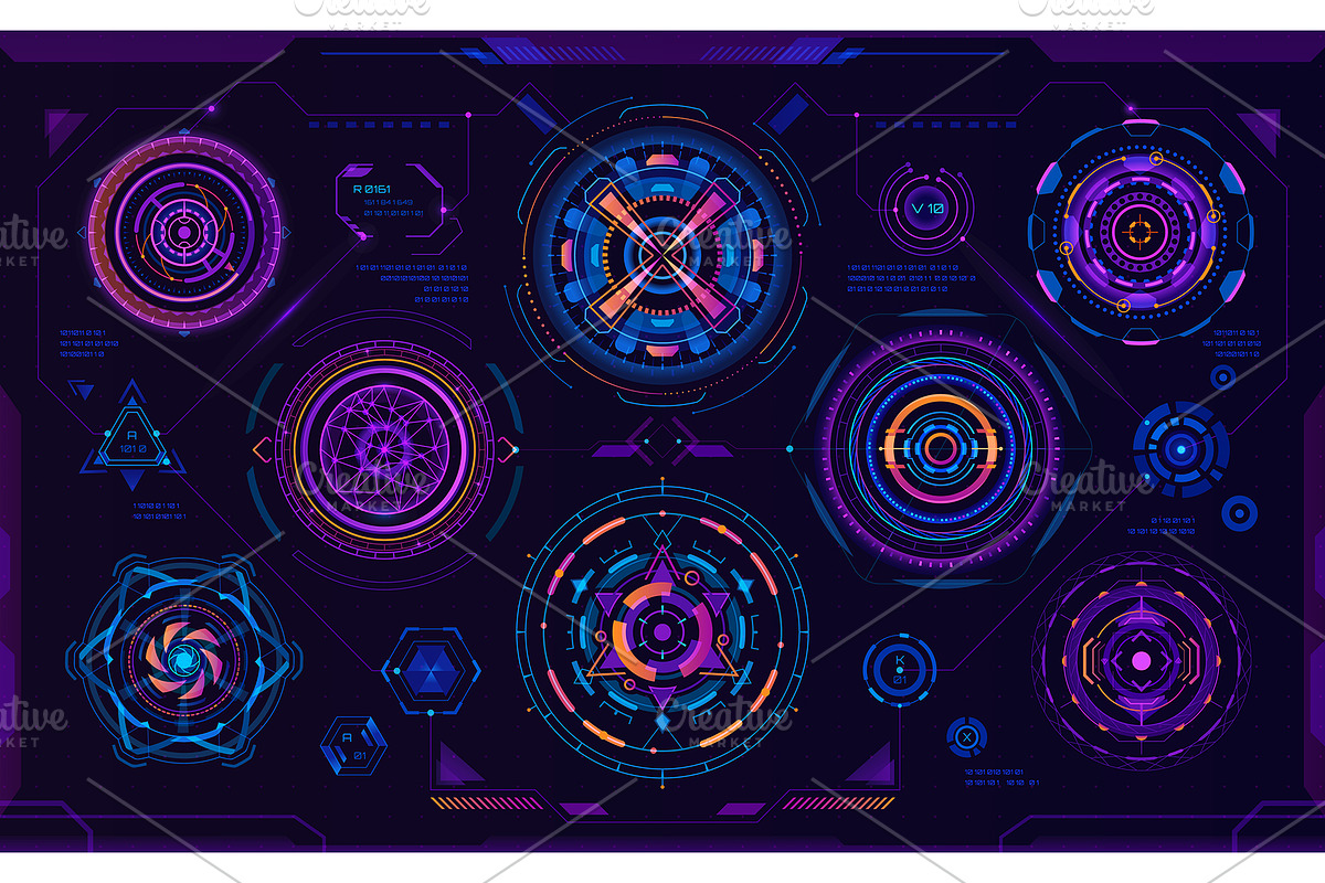 Futuristic circular HUD sci fi, an Illustration by Vector Tradition (Photo 3 of 3)