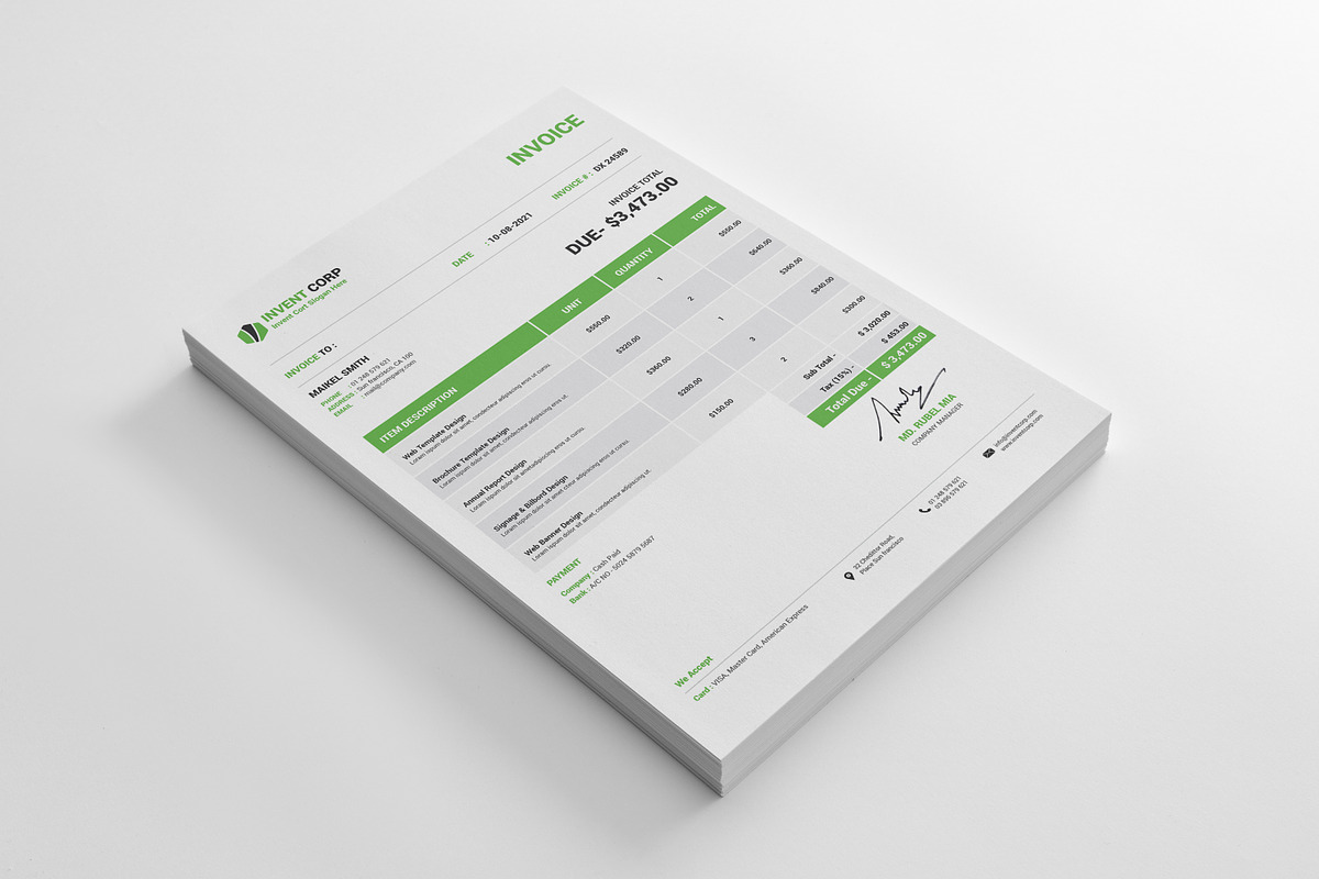 Invoice Template, a Print Template by alimran24 (Photo 9 of 11)