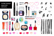 Watercolor cosmetic collection, a Texture Illustration by Lina's store (Thumbnail 2 of 9)